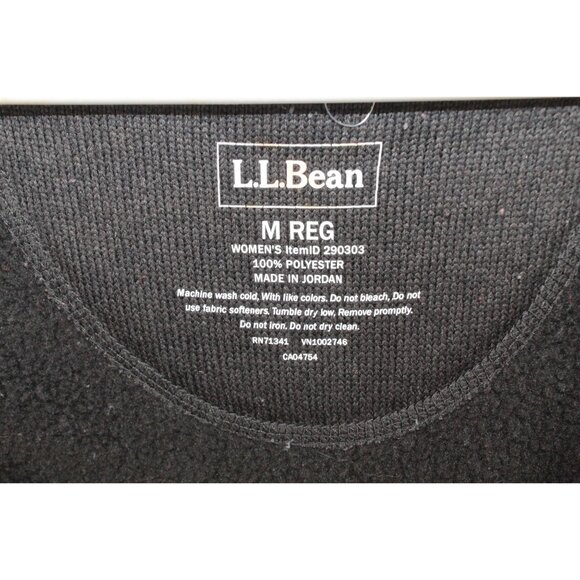 LL Bean Sweater Fleece Coat Classic Black Size M - Picture 8 of 10